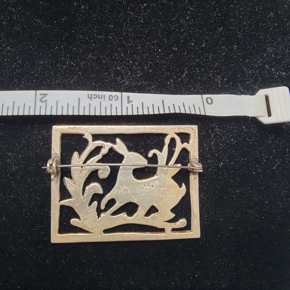 Vintage Rabbit brooch sterling silver mexico 13g - Picture 5 of 10
